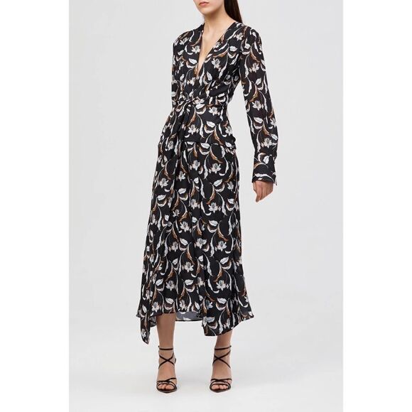 Acler garber floral midi flare dress size US2 - Picture 5 of 13